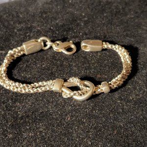 Vintage Sterling Silver Knot Bracelet Great workmanship 7-1/2"  21.7g Rope